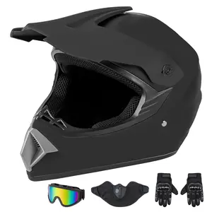 CARTMAN Matte Black Adult Motocross Helmet – DOT Certified Full Face for Dirt Bikes & ATVs
