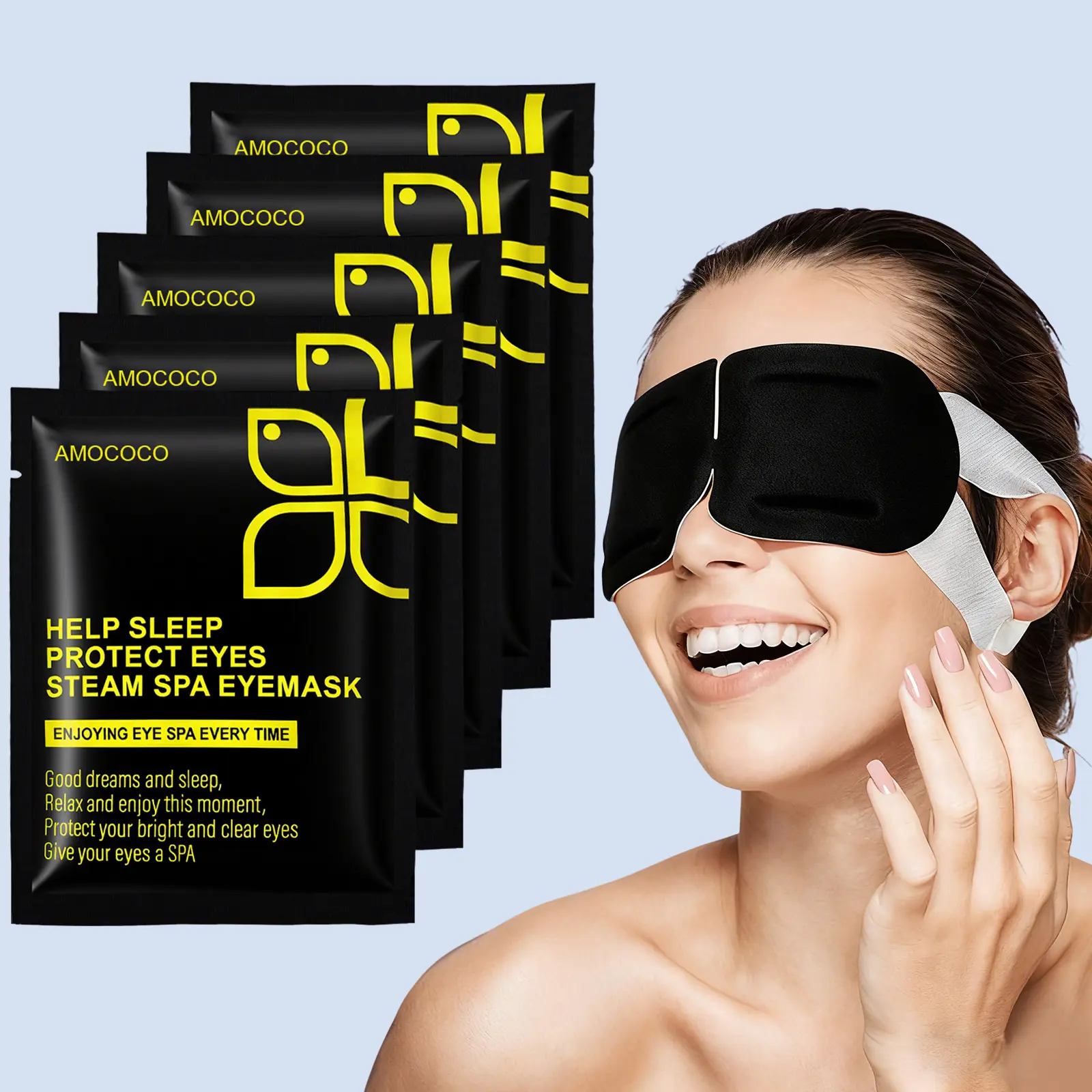 Lutein Steam Heat Eye Mask - Warm Eye Compress and Sleep Mask for Dry Eye, Screen Fatigue, Travel, Sleep, Gifts - Calming Heated Eye Mask