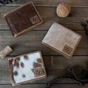 Mens Hair on Hide Bifold Wallets in Black or Brown