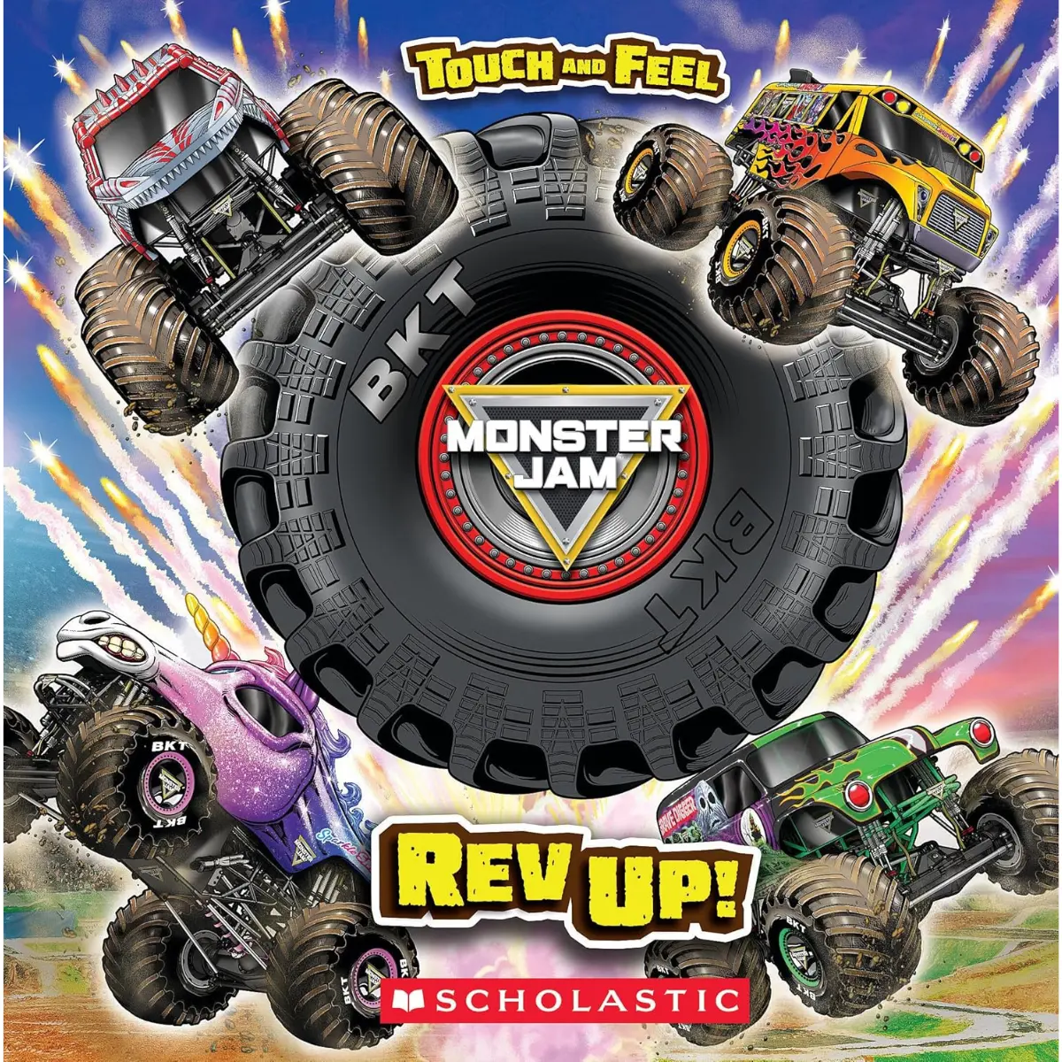 Monster Jam Rev Up Touch and Feel Book – Kids Interactive Sensory for Toddlers -  Novelty Book