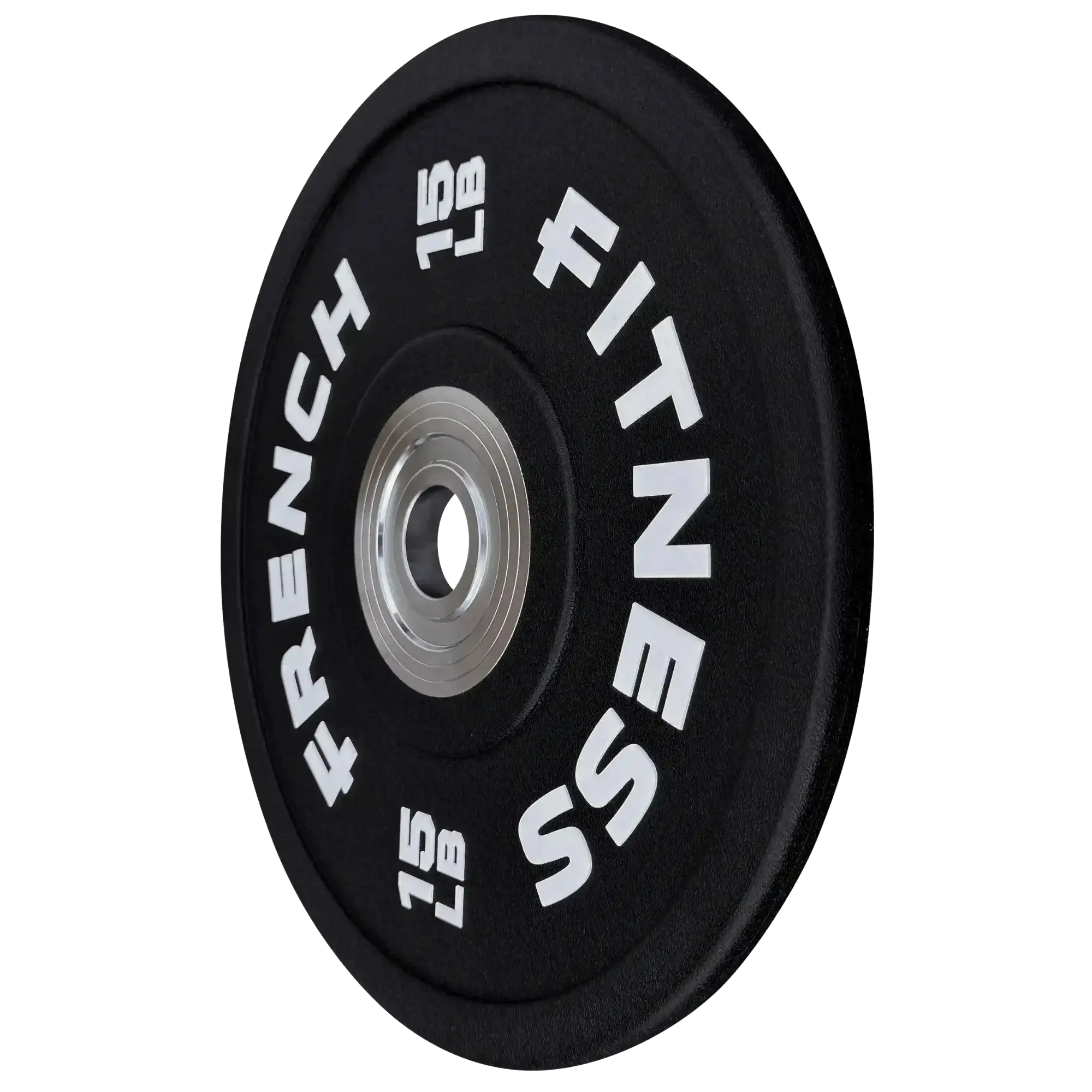 15 lb Colored (Black) New French Urethane Bumper Plate, Barbell Weight for Workout & Resistance Training, Home Exercise Equipment, Home Gym, Weight Set