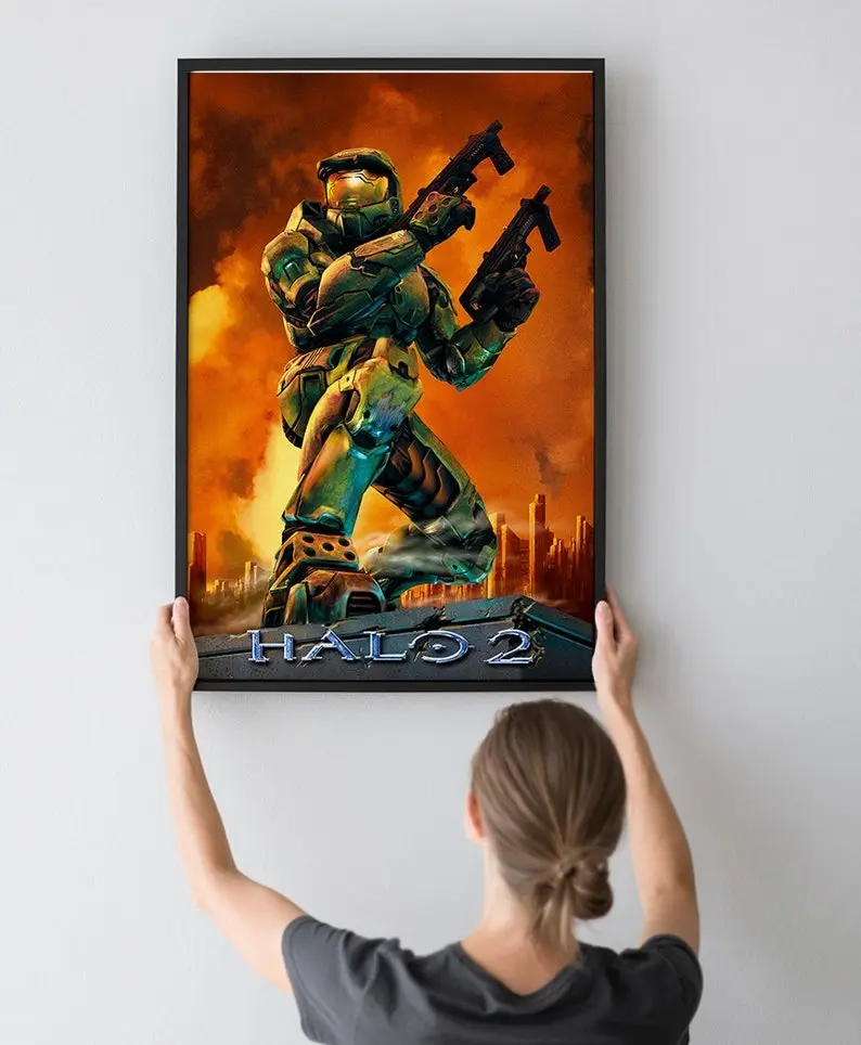 Halo 2 Artistic Photo Print Poster - Home Decor for Wardrobe, Balcony, Kid Room - Unique Gift Idea for Classroom, Dining Room, Wall Decor