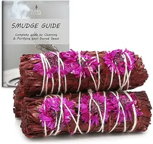 Love Floral Sage Smudge Sticks with Smudge Guide - 3 Pack