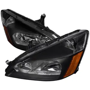 2003-2007 Accord Factory Style Headlights w/ Amber Reflector (Matte Black Housing/Clear Lens) Vehicle Fitment Bulbs Not Included 2003-2007 Accord Factory Style Headlights w/ Amber Reflector (Matte Black Housing/Clear Lens) Vehicle Fitment Bulbs Not Included