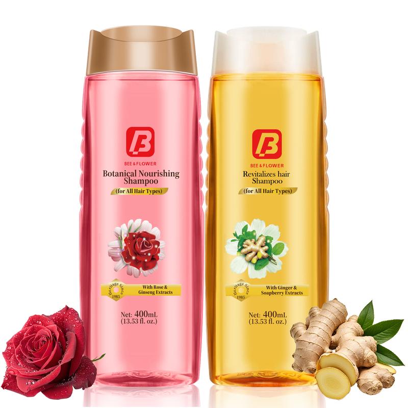 A New Way To Hair Care: BEE&FLOWER Ginger & Rose Shampoo - Sulfate-Free Formula To Manage Greasiness & Boost Fullness - For All Hair Types