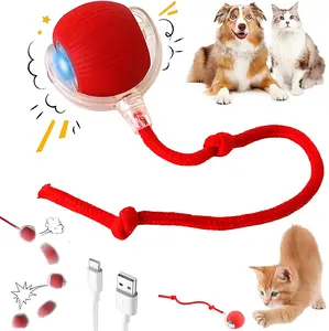 Automatic Rolling Cat Toy Ball, Electric Interactive Motion Toy for Indoor Cats, Rechargeable Self-Moving Kitten Chase Toy Fast on Carpet
