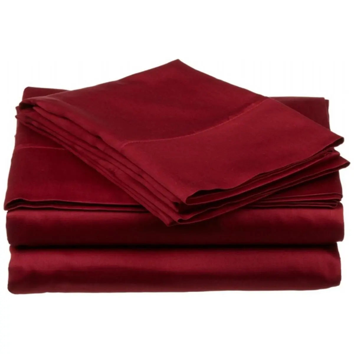 400 Thread Count Egyptian Cotton Twin Sheet Set Solid Burgundy