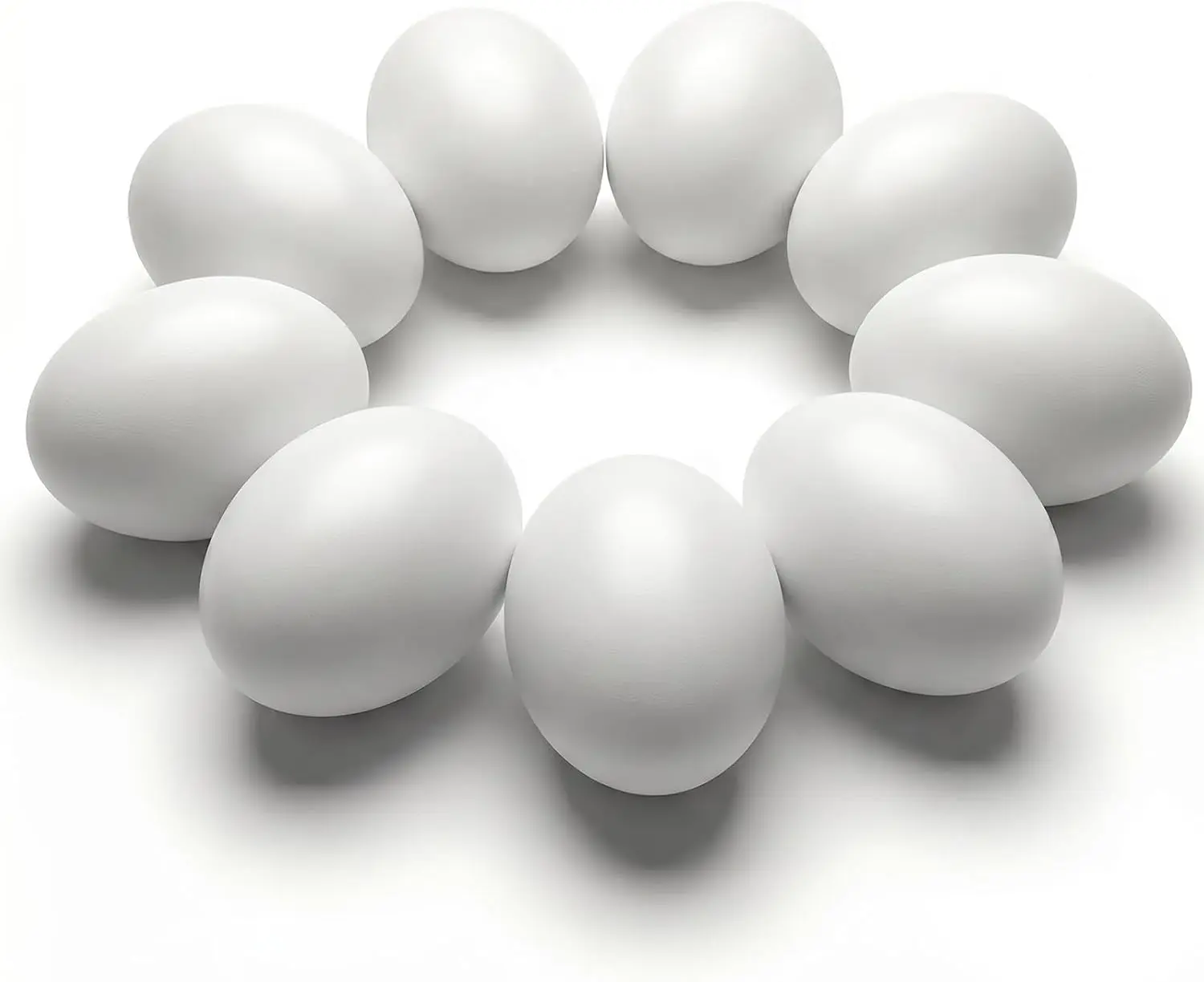 Wooden Fake Eggs for Nesting Boxes, 9 PCS White Easter Eggs for Craft Pretend Play Kitchen Accessories for Toddler Kids