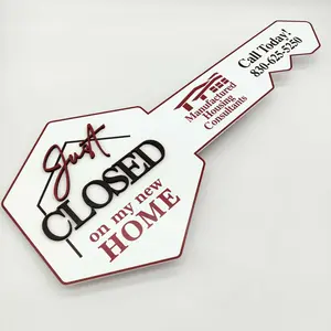 White Key Shaped Just Closed On My New Home Key Sign
