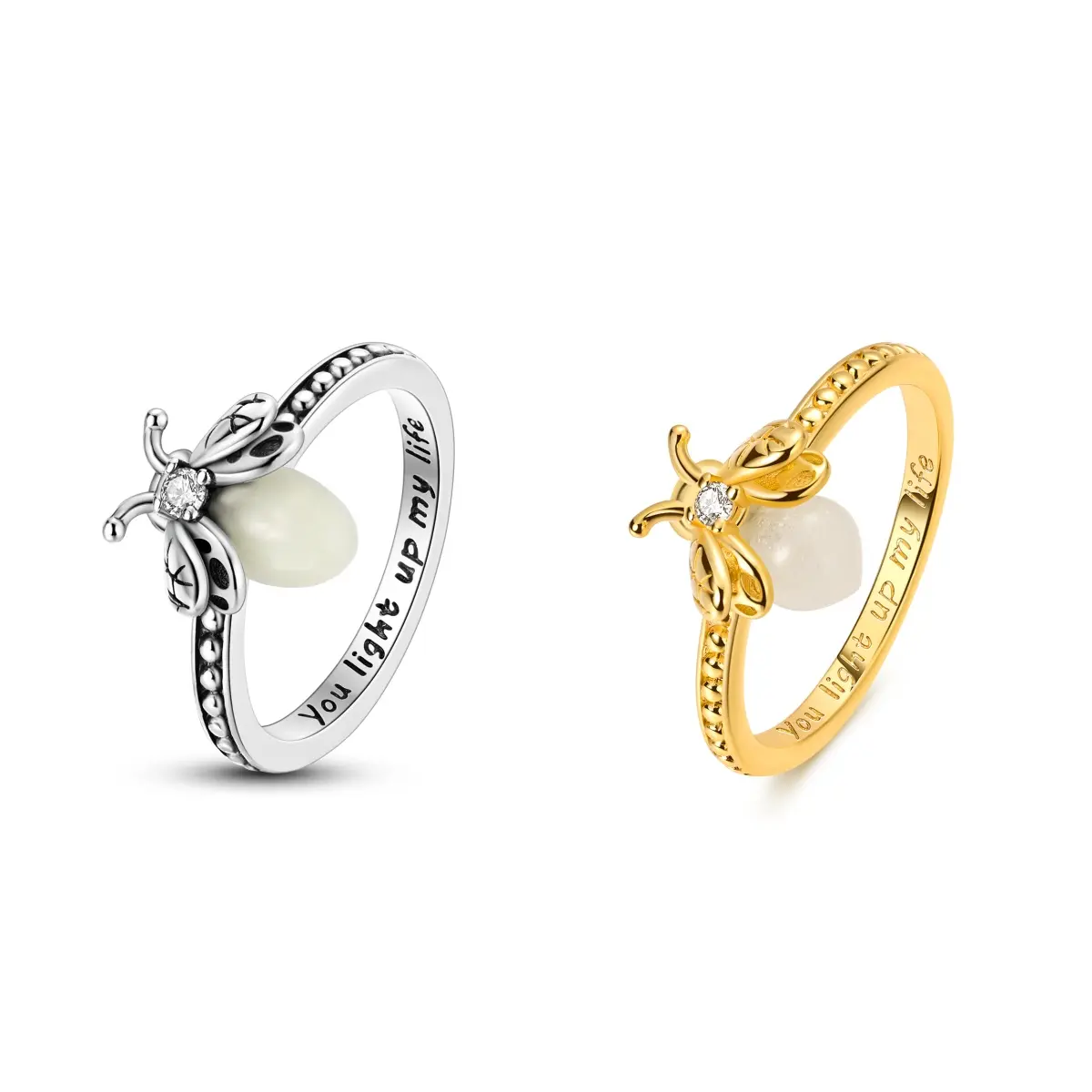 LAZA 925 Silver Plated Nature & Animal Theme Firefly Ring for Women - Beautiful, Elegant Fashion, Everyday Accessory, Ideal Gift for Nature Lovers, Beautiful Rings, Elegant Fashion Rings