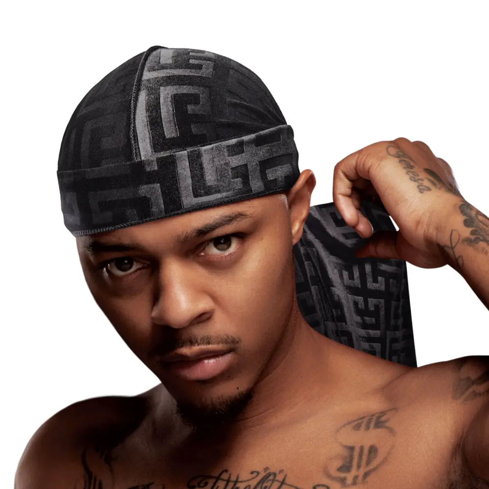 Red Premium BOW WOW X Power Wave Pattern Premium Velvet Durag Red Premium BOW WOW X Power Wave Pattern Premium Velvet Durag