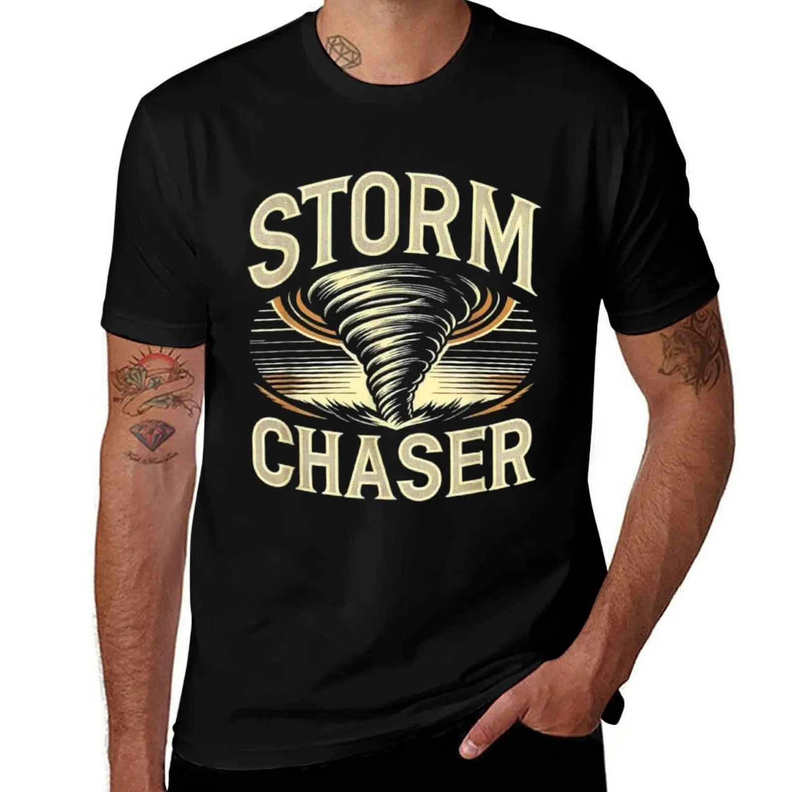 Storm Chaser Mens T Shirts Cotton Short Sleeve T-Shirt Crew Neck Tees Casual Shirt