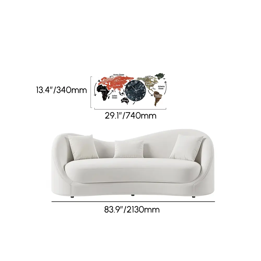 Homary 29.1" x 13.4" Modern World Map Wall Clock Acrylic & Glass Home Decor Art Living Room Homary 29.1" x 13.4" Modern World Map Wall Clock Acrylic & Glass Home Decor Art Living Room