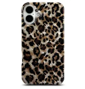 Compatible with iPhone 16 Case,Luxury Sparkle Translucent Clear Minimalist Silicone Shockproof Vintage Leopard Print Soft Silicone Cover for Girls Women Protective Phone Case Protection for iPhone 16 6.1 inch Cheetah designer