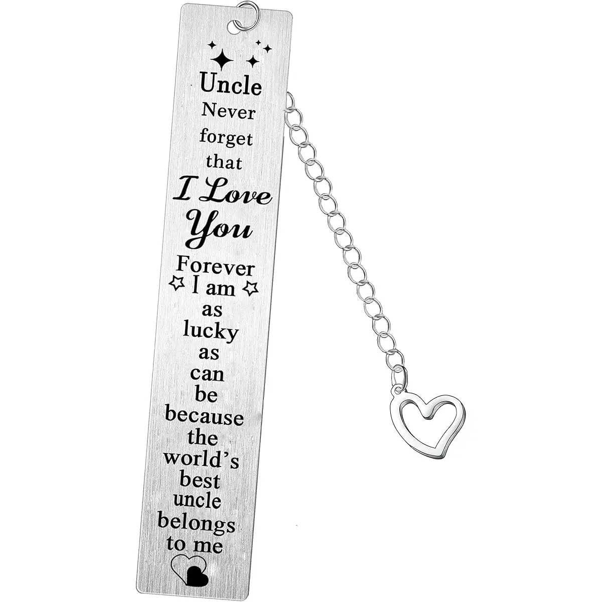 Stainless Steel Bookmark Gift for Uncle, Personalized Keep Sake with Name & Message, Durable Metal, Ideal for Birthdays, Christmas, Dad Gifts