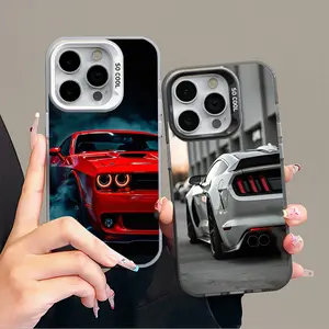 IPhone 16 Promax Muscle Car Phone Case Anti Drop Protective Case Suitable for iphone 17 15 14 13 12 11 XS Plus Acrylic Phone Case