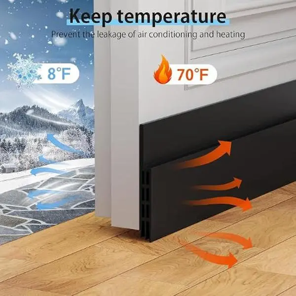 [New Upgrade] Huge Gap Exterior Door Draft Stopper - Easy Installation, Strong Adhesive, Prevents Drafts, Noise, Dust, Unwanted Animals, Prevent