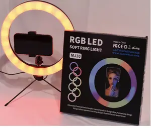 RGB LED Soft Ring Light MJ30 - Circular Design for Photography Video Recording & Lighting Setups