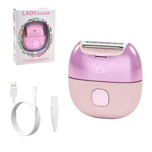 USB Rechargeable Electric Women's Shaver, Digital Battery Display, Ipx7 Waterproof Cordless Design, Wireless Trimmer, Full Body Hair Trimmer, Pink