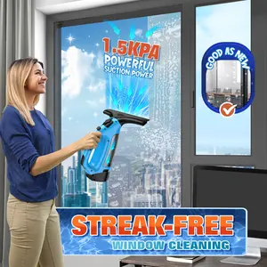 3-in-1 Rechargeable Window Vacuum Cleaner and Squeegee Wireless with 10inch Blades for Efficient Spraying, Wiping, and Vacuuming of Windows