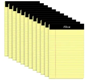 Yellow Legal Notepads 5x8, Pack of 12 - Perforated Narrow Ruled Writing Pad - Premium Thick Paper, No Ink Bleeding - Blank Legal Pads For Home, Office, School, Business - 50 Sheets Per Notebook