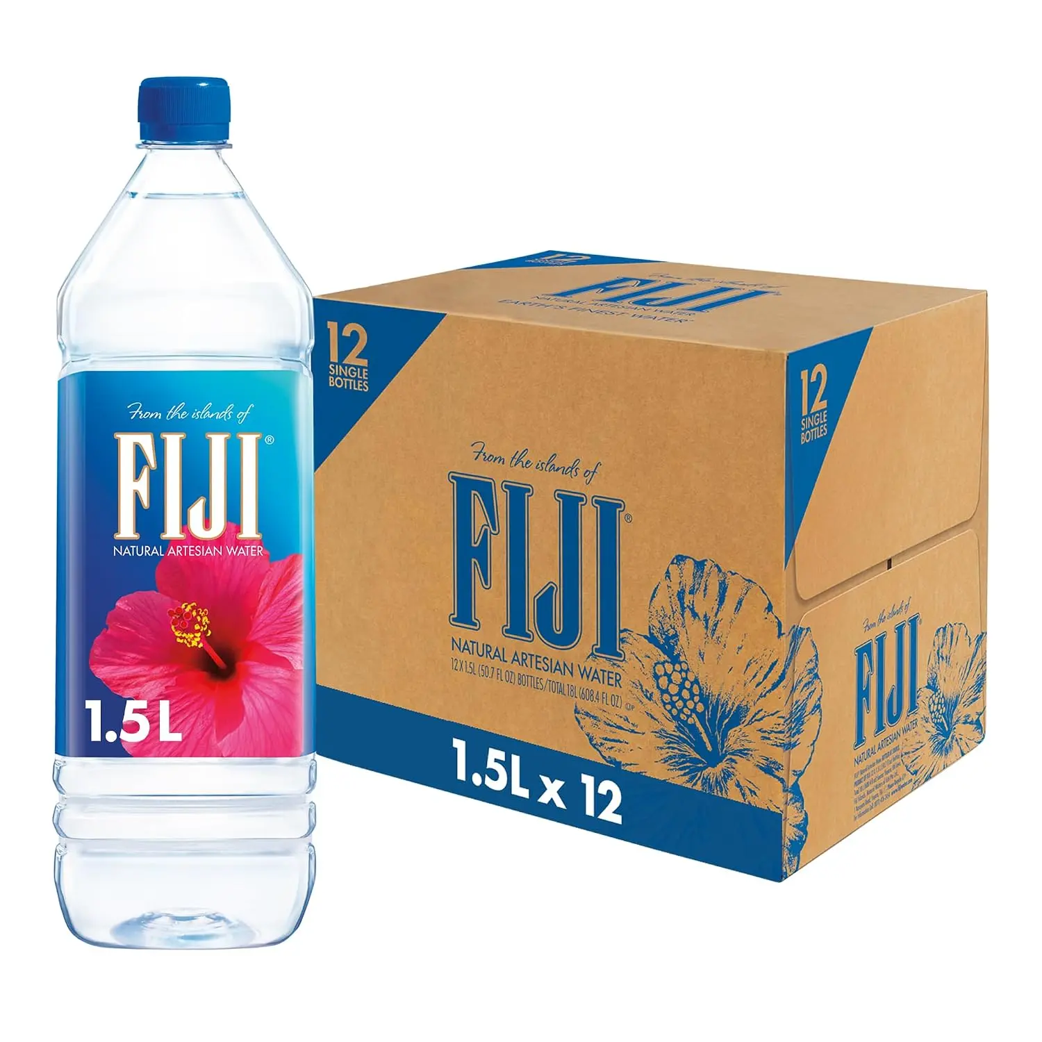 atural Artesian Bottled Water 1.5 Liters /50.7 Fl Ounce (Pack of 12) | 100% Natural Electrolytes, Large Water Bottles 12 Pack, Agua