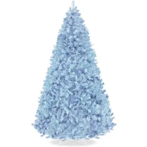 Best Choice Products Artificial Christmas Tree, Premium Unlit Pine Design, Dense Branches  w/Easy Assembly  - Baby Blue