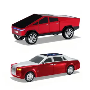 WSTER Car Model Bluetooth Speaker Christmas Set with LED Display Portable HD Audio LED Party Lights TWS Pairing FM Radio USB TF Card Playback Built-in Microphone Perfect Christmas Gift