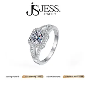 1 ct / 3 ct Genuine Synthetic Moissanite Ring, S925 Sterling Silver, D Color, VVS