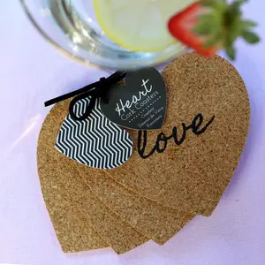 "Heart" Cork Coasters, Set of 4
