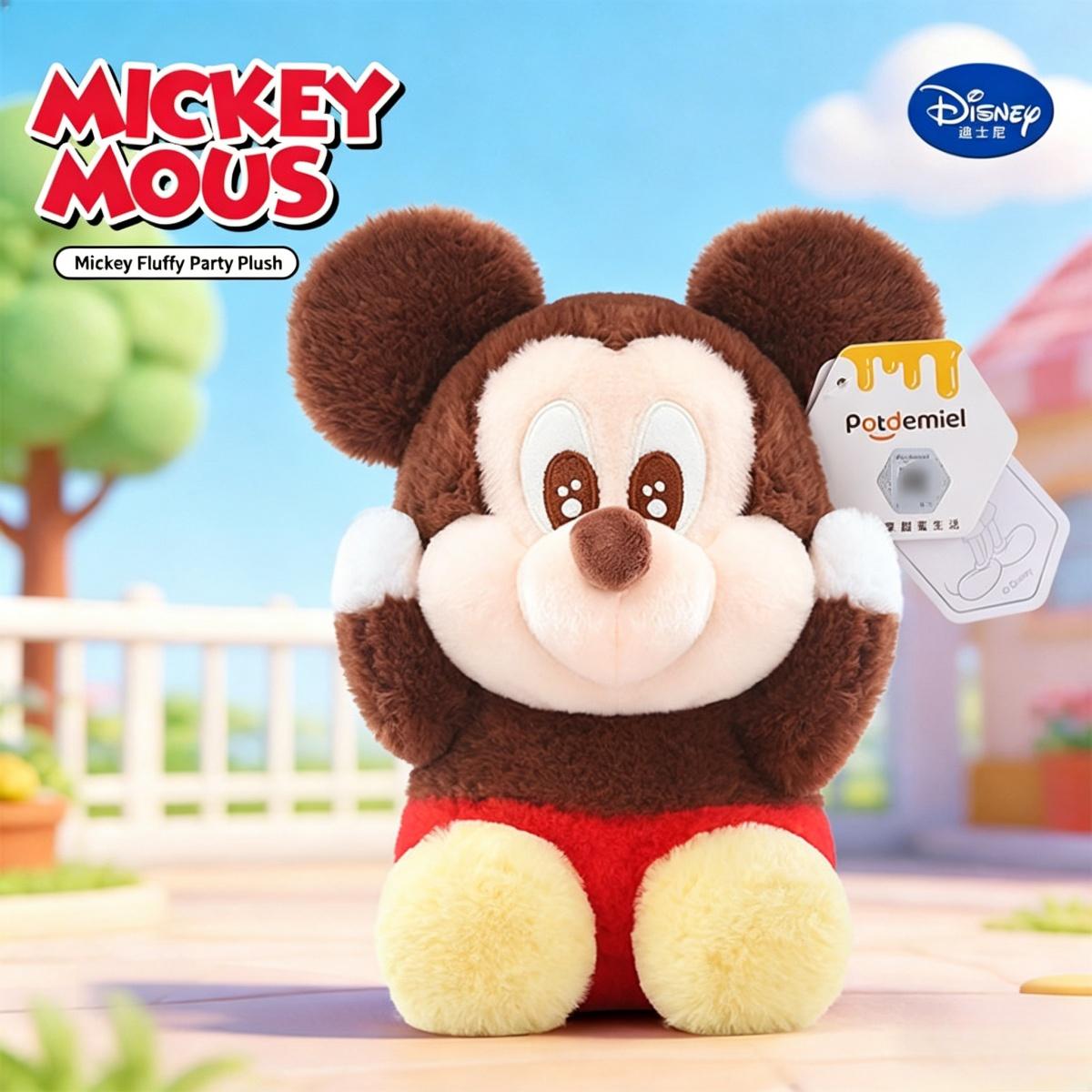 MINISO x Disney Mickey Minnie Plush Toy, Soft Stuffed Doll for Girls, Ideal Birthday Gift, Kawaii Room Decor Collection#Summervibes