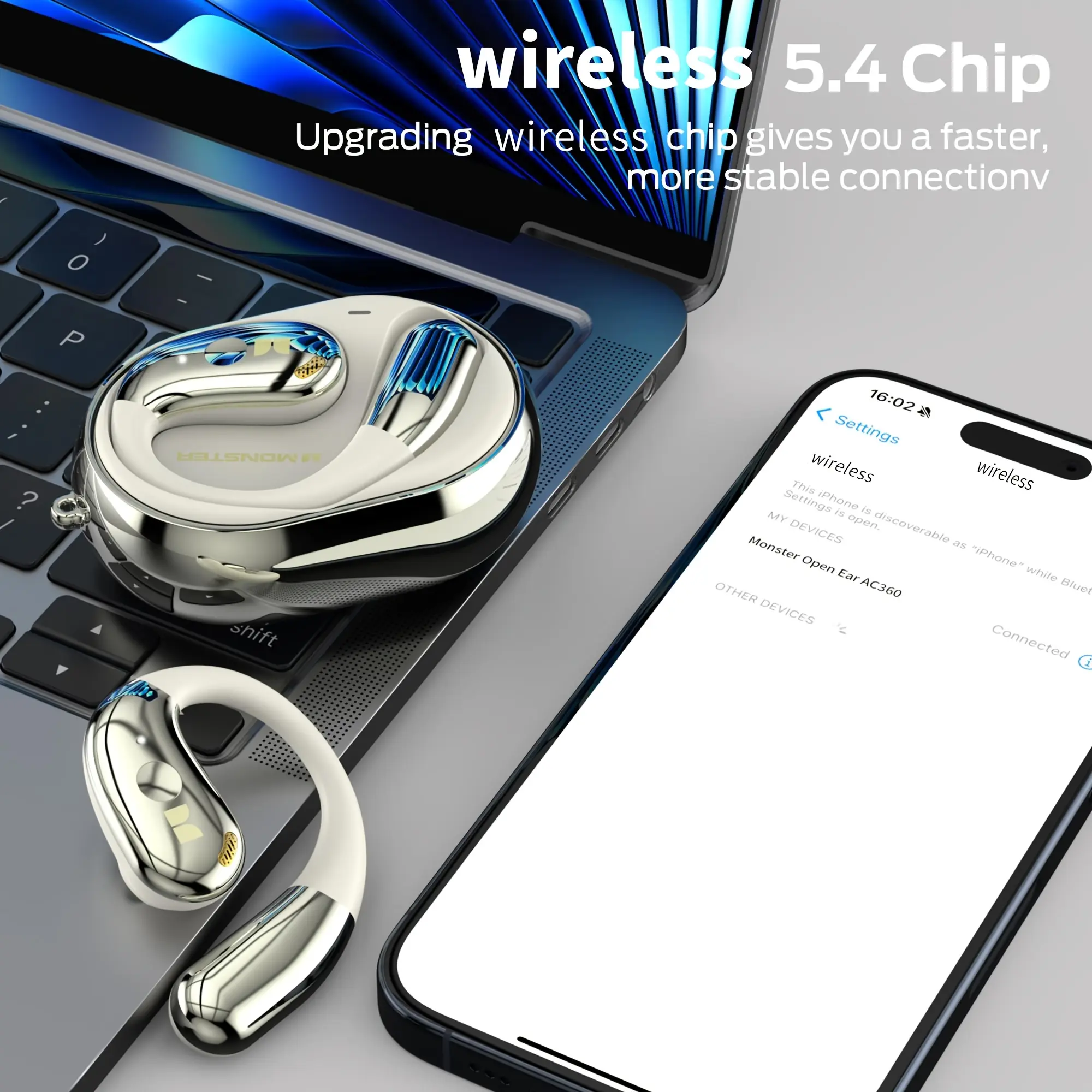 Monster Open Ear AC360, Wireless Rotary Earphone, With Lanyard