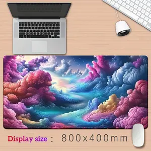 1pc Pink Cartoon Shocking Trendy Clouds Mousepad, Keyboard Gaming Accessories Mouse Mat, Office Computer PC Gamer Laptop Desk Mat, Rubber Anti-Slip Office Mouse Pad-Adult Novelty Gifts