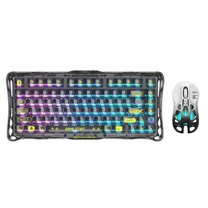 Mercury K1 Lite 75% Mechanical Keyboard Transparent Black and Mercury M1 Pro Wireless Gaming Mouse Gradient Black