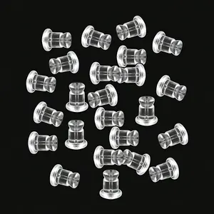 Anti-Allergy Silicone Earback Posts Set - 200 Transparent Pieces, 2 Styles (Safety Bullet Plug, Screw Earplug), Hypoallergenic Earback Studs for Beauty & Personal Care Ear Care Needs