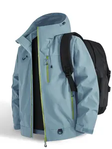 New Outdoor Hooded Couples' Mountain Climbing, Spring & Autumn Windproof Waterproof Breathable Stylish Plain Jacket, Outdoor Zipper Jacket