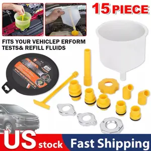 Radiator Coolant Filling Funnel Kit Spill Proof Cooling Fluid Bleeder Adapters