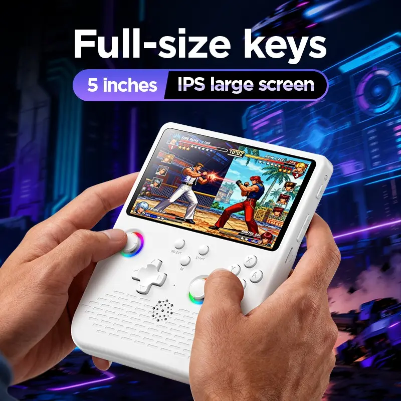 H5 Retro Game Console, 5 Inch IPS Screen, 4000mah Battery, Compatible with Nes/snes/mame/fc/gba/cps1, Linux Gaming Host & Emulator