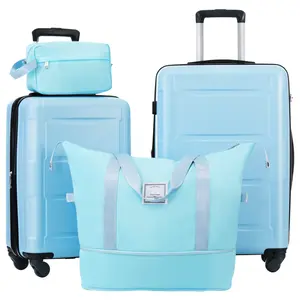 Two piece (20+24 inches) luggage set with expandable rotating wheels ABS lightweight luggage, TSA lock, multiple colors, no ordinary, perfect for short trips, smooth wheels, effortless, ready to board at any time