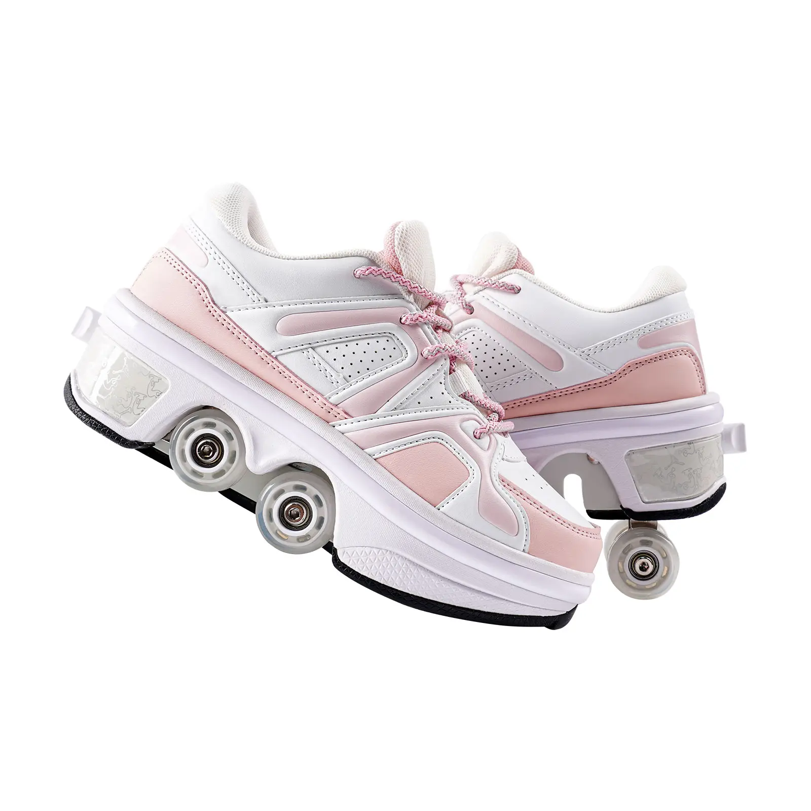 Pairobin 2-in-1 Roller Skates & Sneakers with Retractable 4 Wheels, Skating Shoes for Indoor & Outdoor