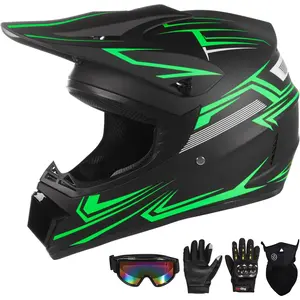 Youth Motocross Helmet for Kids - DOT Approved Full Face Off-Road Mountain Bike ATV Dirt Bike Safety Gear With Goggles, Gloves, and Mask summerwins,summerwins