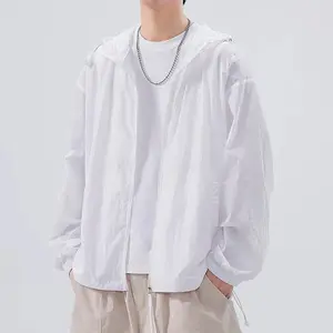Outdoor ice silk lightweight sun-protective clothing for men 2026 summer UPF50 UV protection breathable sun-protective jacket