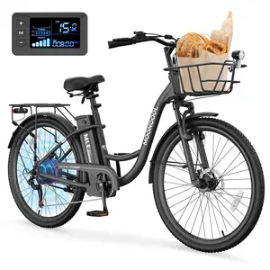 #Summervibes ABORON Electric Bike for Adults, 700W Peak Power 7 Speed Electric Cruiser Bicycle , 40 Miles with 36V 10.4Ah Battery, Aluminum Frame City Commuter E-Bikes for Women, Men