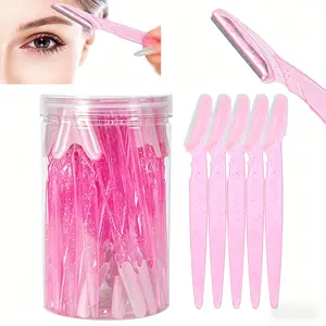 30 Pcs Pink Eyebrow Razor & Dermaplaning Tool for Women, Facial Hair Remover with Protective Cover, Safe for Beginners