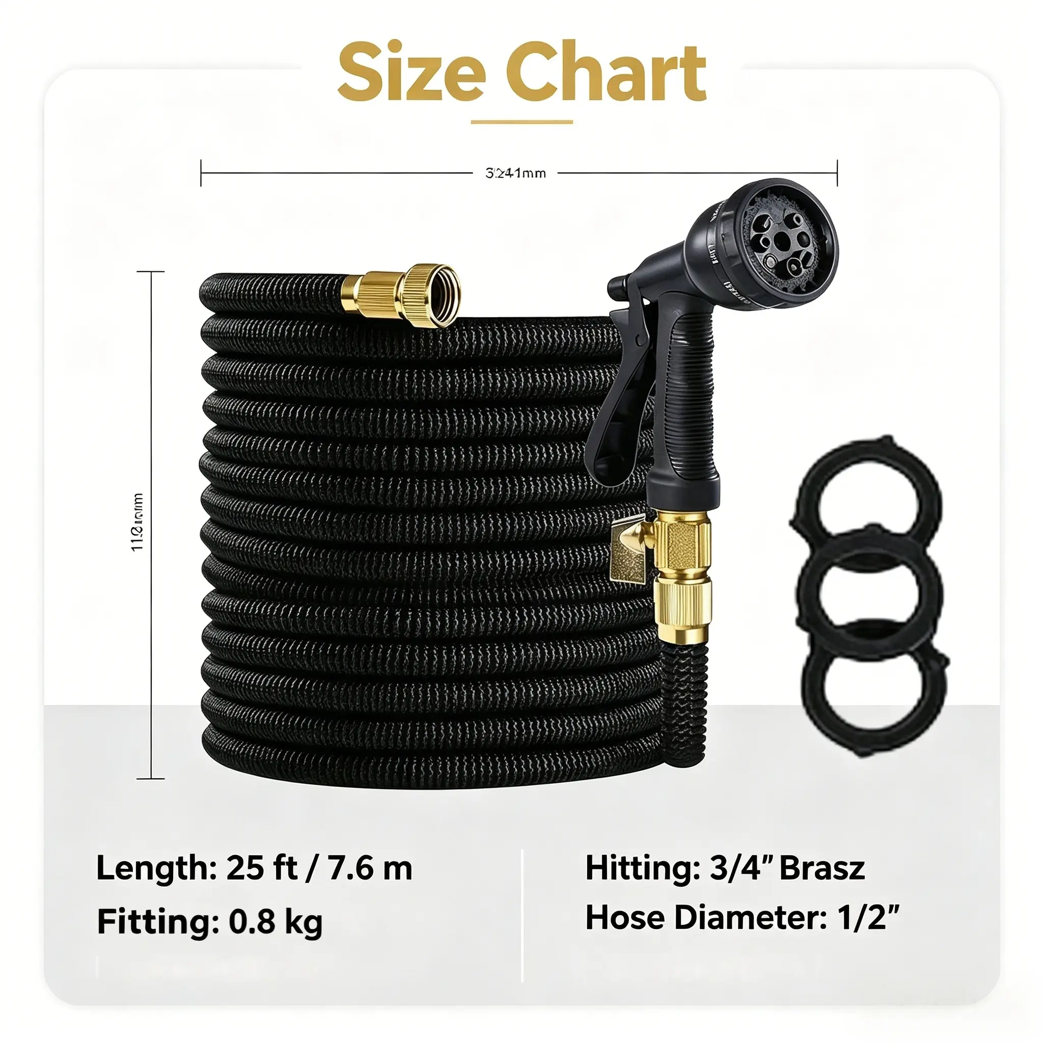 8-Mode Anti-Slip Handheld Garden Water Spray Nozzle, Hose Sprayer for Outdoor Spaces, Car & Pet Cleaning (Sports & Outdoor, Camping & Hiking Essential)