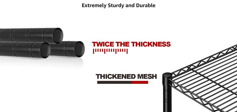 Raybee Shelf 5-Tier Adjustable Twin Shelves 1400 lbs Wire Shelving Unit for Storage Rack Heavy Duty Garage Metal Shelf Pantry Kitchen, Black/Chrome Raybee Shelf 5-Tier Adjustable Twin Shelves 1400 lbs Wire Shelving Unit for Storage Rack Heavy Duty Garage Metal Shelf Pantry Kitchen, Black/Chrome