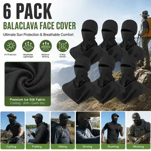 6Pcs Balaclava Face Cover, Breathable Long Neck Gaiter Summer Sun Protection for Men, Lightweight Dustproof Mask for Outdoor Sports Motorcycle Cycling Fishing Hiking