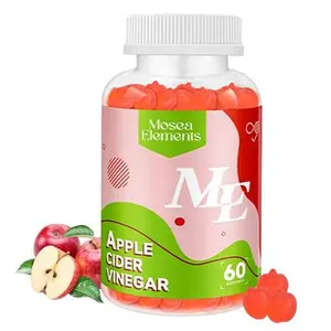 Mosea Elements Apple Cider Vinegar Gummies ACV Supplement 60 Count Apple Flavored Gelatin-Free Gluten-Free Vegan Non-GMO for Digestion & Detox