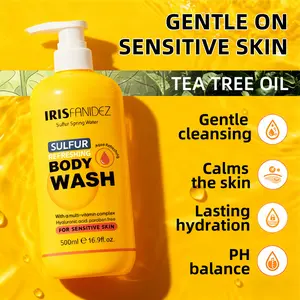Gentle Odor Control for Sensitive Skincare Body Wash 1-Pack (16.9 fl oz) – Liquid soap,Sulfur, Ectoin & Triple Hyaluronic Acid for Soothing, Hydrating, Brightening & Skin Barrier Support – pH-Balanced Thermal Water Spa Body Cleanser