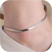 3.5mm Herringbone Link Chain Ankle Bracelet